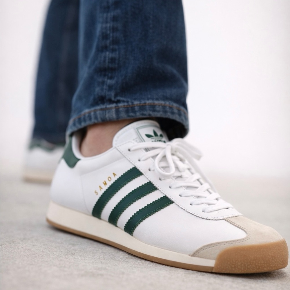 Adidas Men's White and Green Samoa
